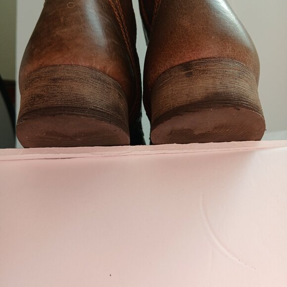 Steve Madden 'Troopa' Boots Taupe 9 Hole Leather Side Zip Combat Boots Sz 9 - Picture 6 of 12